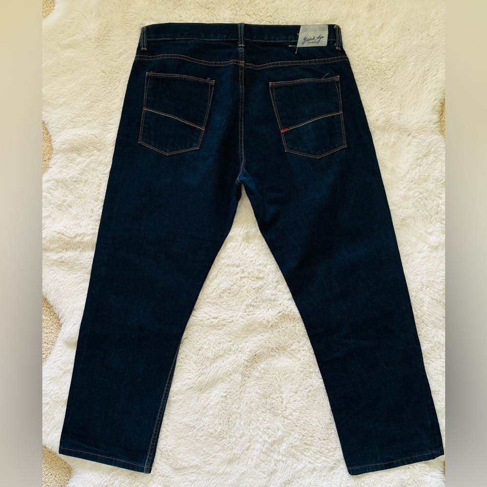 Gilded Age Dark Blue Button Fly Denim Jeans Made in the USA Size: 36x 34
